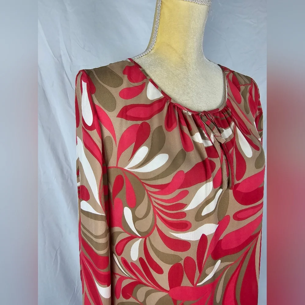 Two Twenty Five Silk Paisley Floral Keyhole Women's sz 6 Retro Feminine - Picture 3 of 6